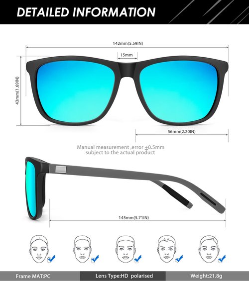 OUKEMAX Mens Sunglasses Polarized for Men Women Polarized Sunglasses with UV400 Protection for Driving Fishing Running