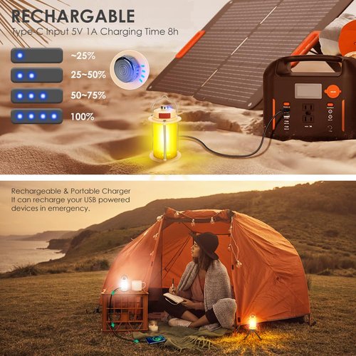 UniqueFire Small Camping Lantern Rechargeable Lanterns 2100 LM 3 Modes Dimmable Portable Electric Hurricane Lamp Hands-Free Flashlight Lantern,Tents Battery LED Lanterns for Power Outages with Bracket