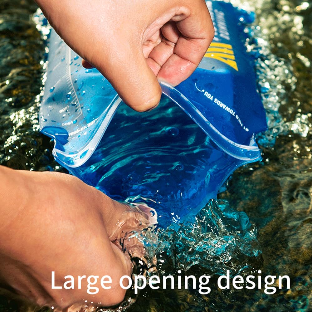 AONIJIE Foldable Hydration Bladder Water Reservoir 1.5L 2L 3L Leak Proof Easy Clean BPA Free Suitable for Bicycling Hiking Camping Hunting Running (Blue,2L)