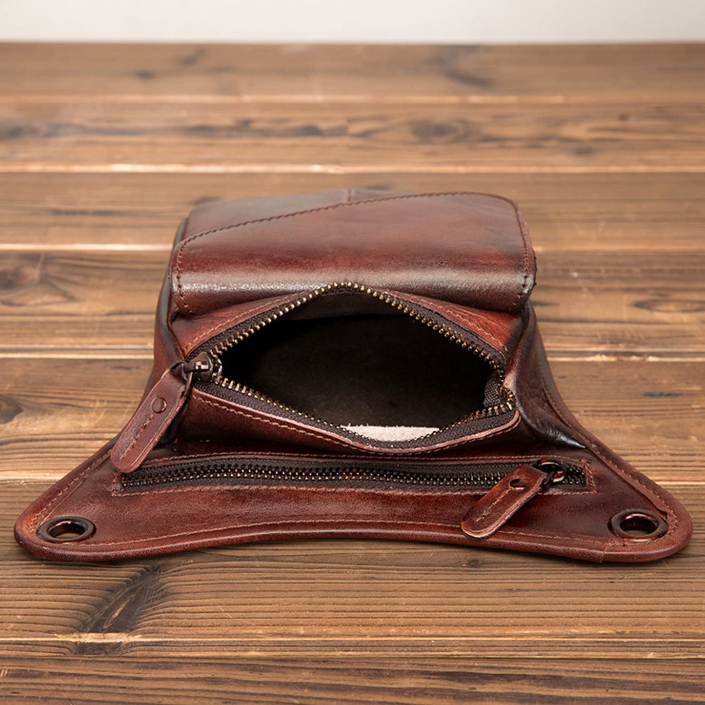 Hiking Waist Pack Leather Drop Leg Bag for Women Men Motorcycle Bike Outdoor Travel Sports Tactical Riding Camping Belt Bum Pouch Small Shoulder Bag (#05Burgundy)