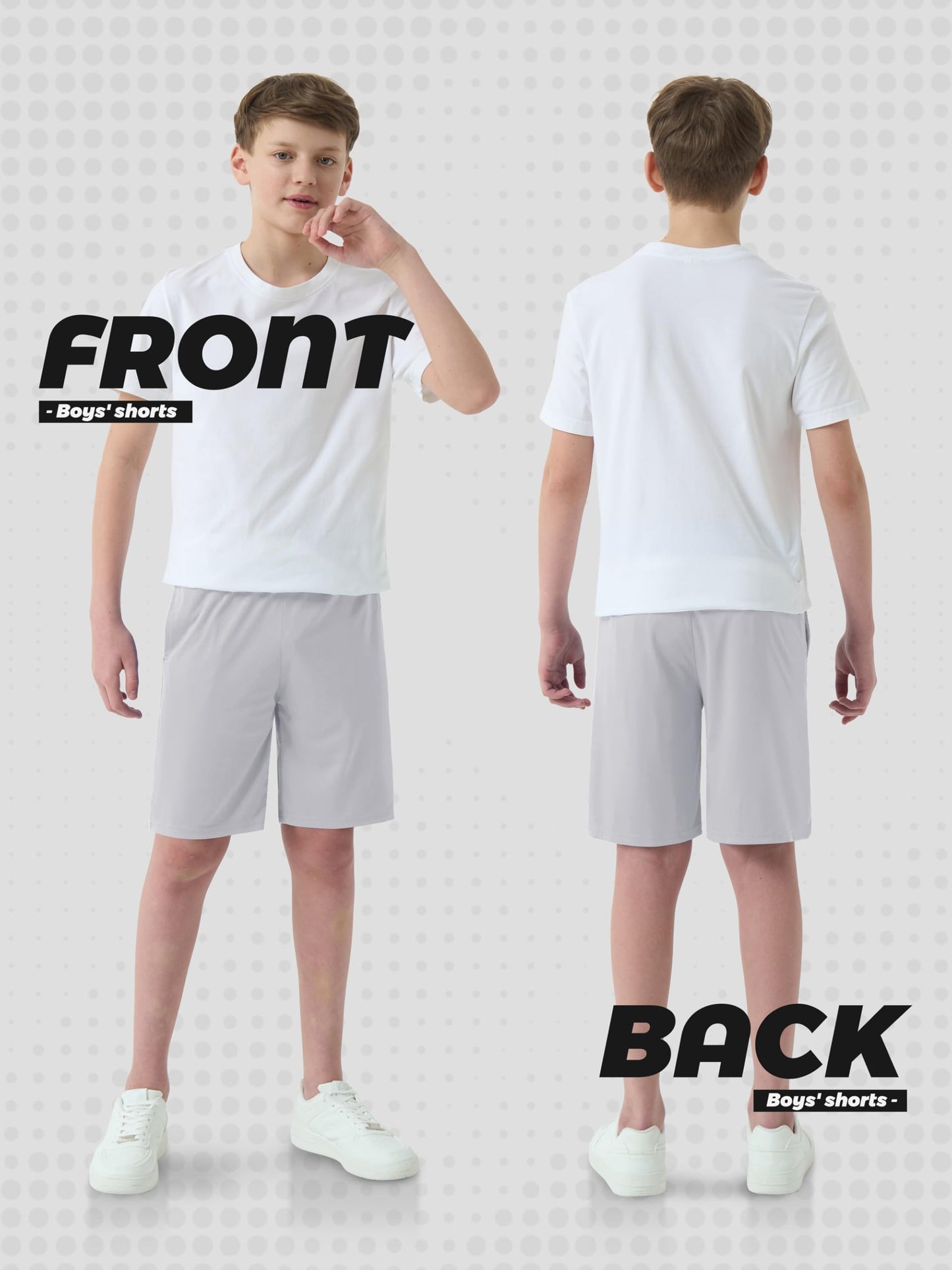 QWE 5-Pack Boys Athletic Shorts with Pockets, Dry-Fit Basketball Soccer Boys Shorts for Youth & Kids Outdoor Set A L