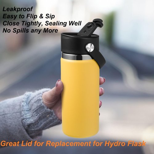 Lid for Hydro Flask Wide Mouth, Lids Compatible with Hydro Flask 12 16 18 20 32 40 oz Wide Mouth, Top Replacement Lid for Hydro Flask Travel Mug Cap (Black, 2 Pack)
