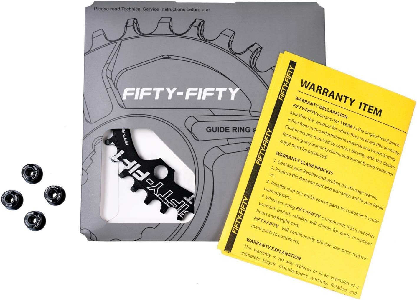 FIFTY-FIFTY 104BCD Narrow Wide Chainring for Mountain Bikes - 30T/32T/34T/36T, 9/10/11-Speed Compatible