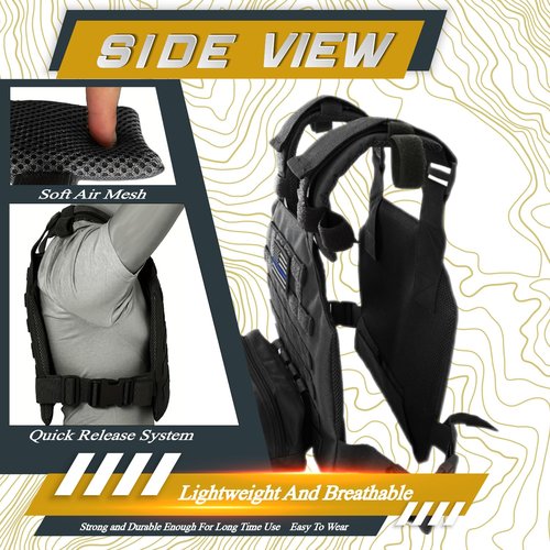 Tactical Weight Vest for Men and Women, Weighted Running Vest Weighted Vest Strength Training Weight Vest Adjustable Weights for Walking Outdoor Sports and Fitness Workouts(Black)