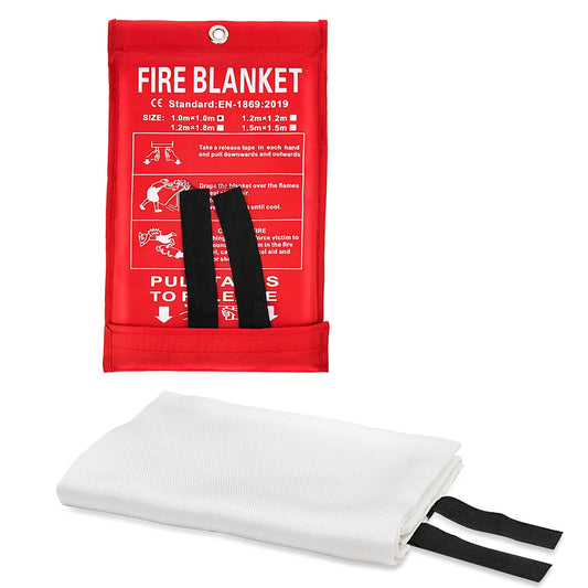 JT JUSTIME Fire Blanket Emergency for Home Kitchen, Fiberglass Fire Suppression Blanket for School, Fireplace, Outdoor Grill, Car, Office, Warehouse (1 Pack)