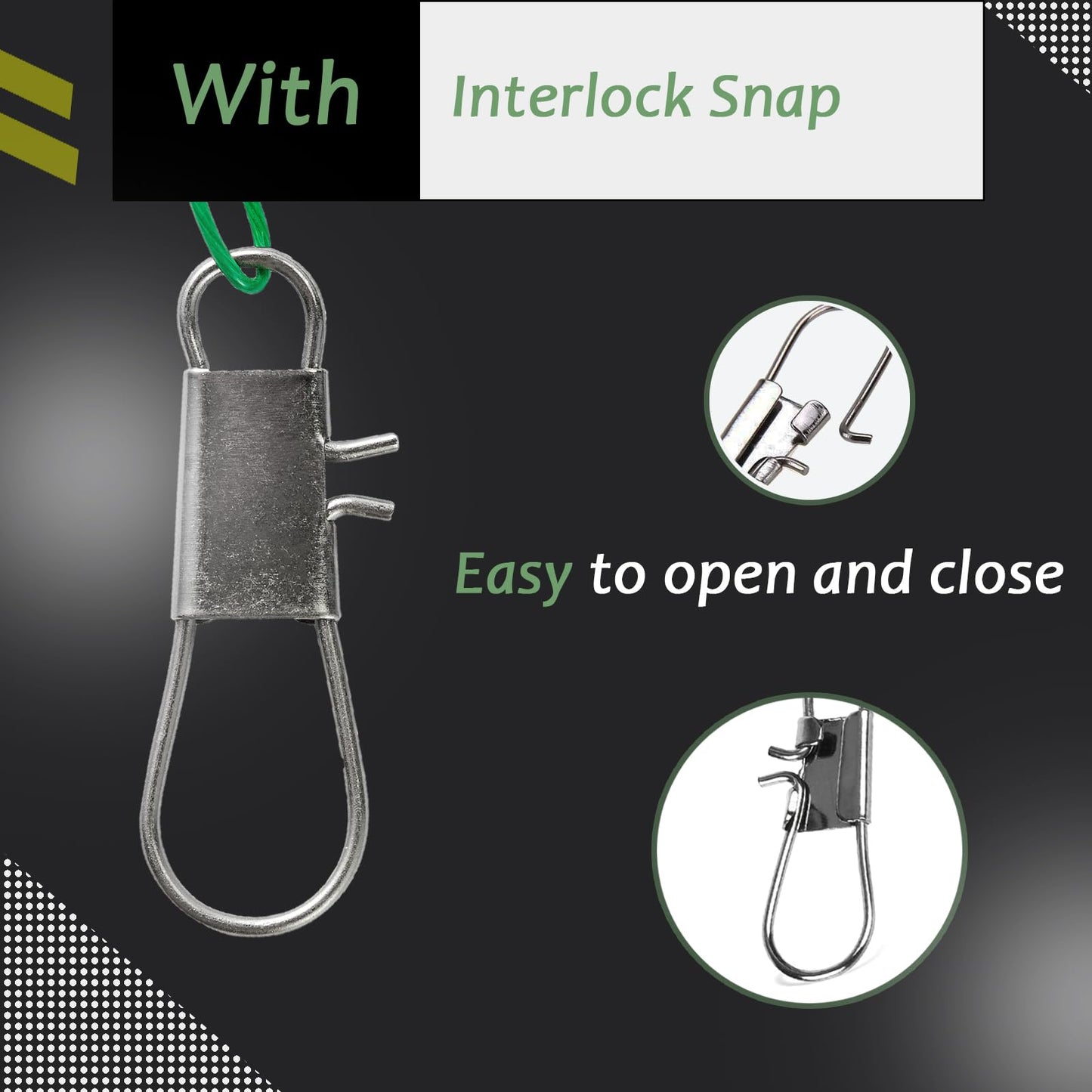 AMYSPORTS Saltwater Steel Leaders Fishing Rigs Heavy Duty Wire Leader Lures High Strength Fishing Leader Freshwater Black Nickel #4 50lb 11.8in 30pcs