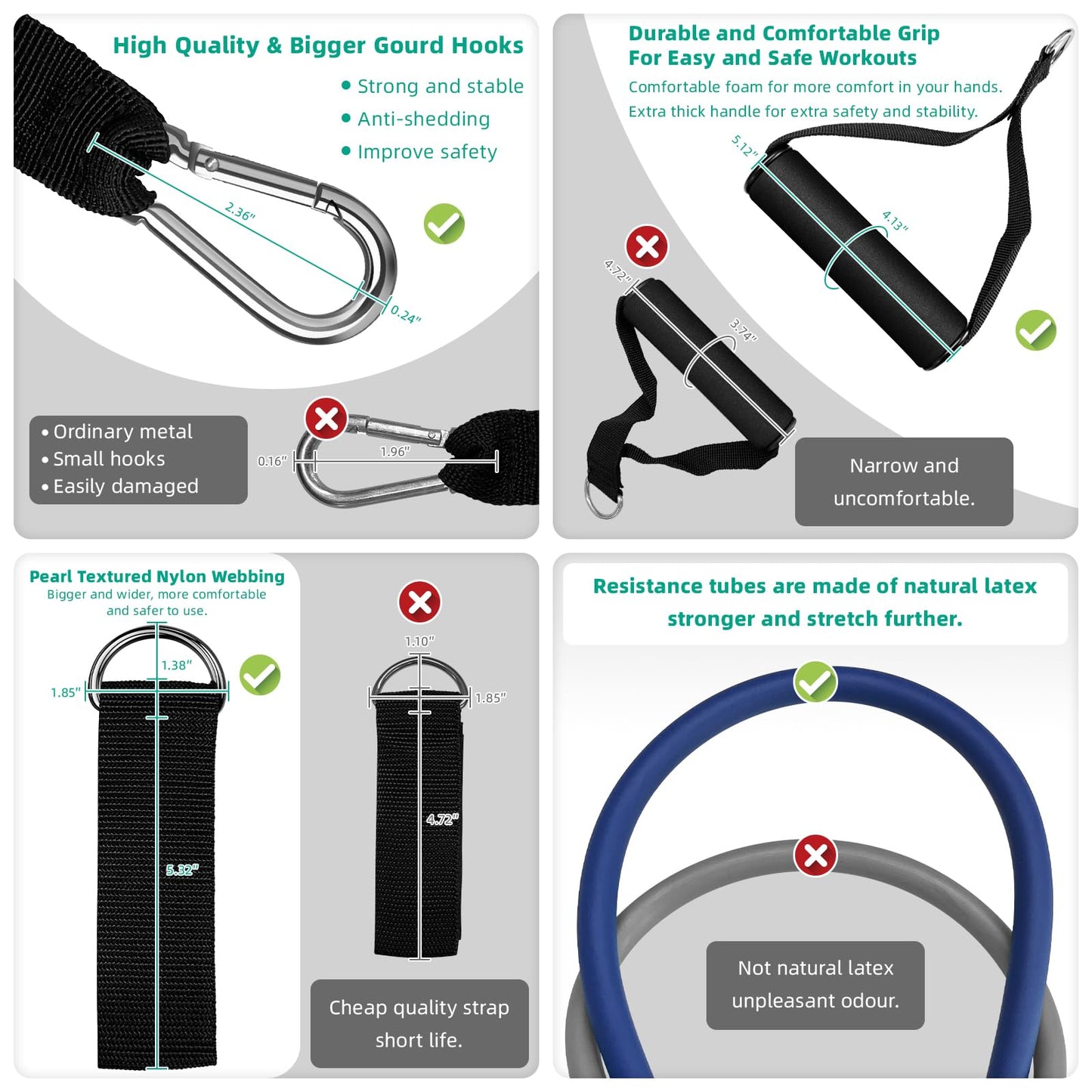 Heavy Resistance Bands Set for Working Out - Exercise Bands With Door Anchor and Handles - Stretch Bands for Fitness, Workout, Ligas Para Hacer Ejercicio