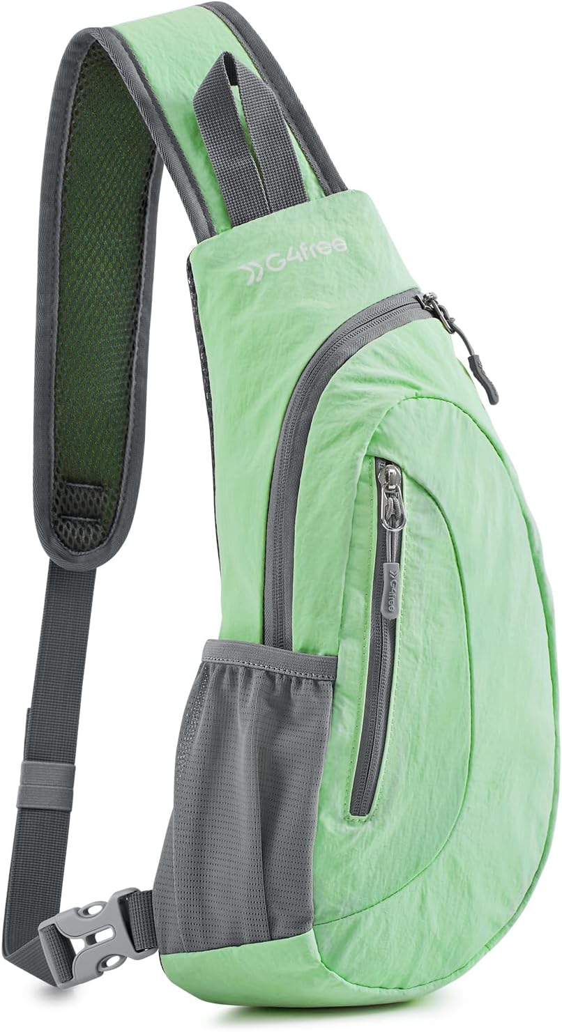 G4Free Sling Bag for Men Women, Small Crossbody Backpack Lightweight Chest Shoulder Bags for Travel, Outdoor and Sports (Black)