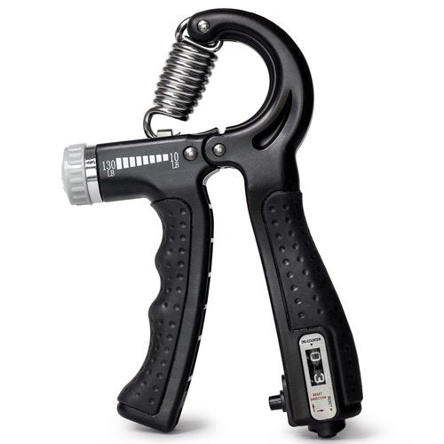 DMI Compact Hand Exercise Grip Strengtheners with Adjustable Weight Resistance from 10-130lbs, Grip Tracker keeps Track of Number of Squeezes, FSA & HSA Eligible, Set of 2