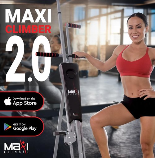 MaxiClimber 2.0 Vertical Climber - Folding Cardio & Strength Machine with Free Fitness App