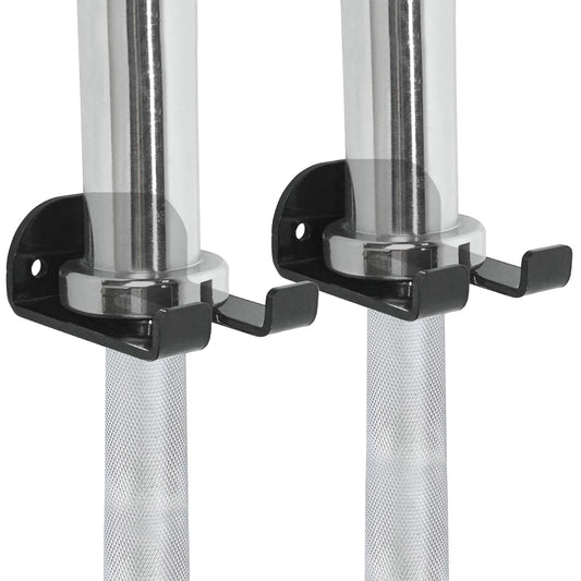 Luwint Set of 2 Single Olympic Barbell Hanger, Vertical Gym Bar Storage Holder Wall Rack