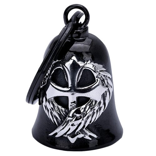 Motorcycle for Bell - Bicycle Bells for Men, Stainless Steel bring good luck and peace motorcycle bell (black sliver)