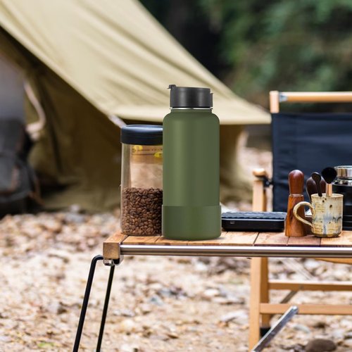 Linkidea Water Bottle Boot Compatible with Iron °Flask Wide Mouth 32oz/40oz, Narrow Mouth 32oz, Silicone Bottle Bottom Sleeve Cover Protector, Bottle Bumper (Army Green / 2 Pack)