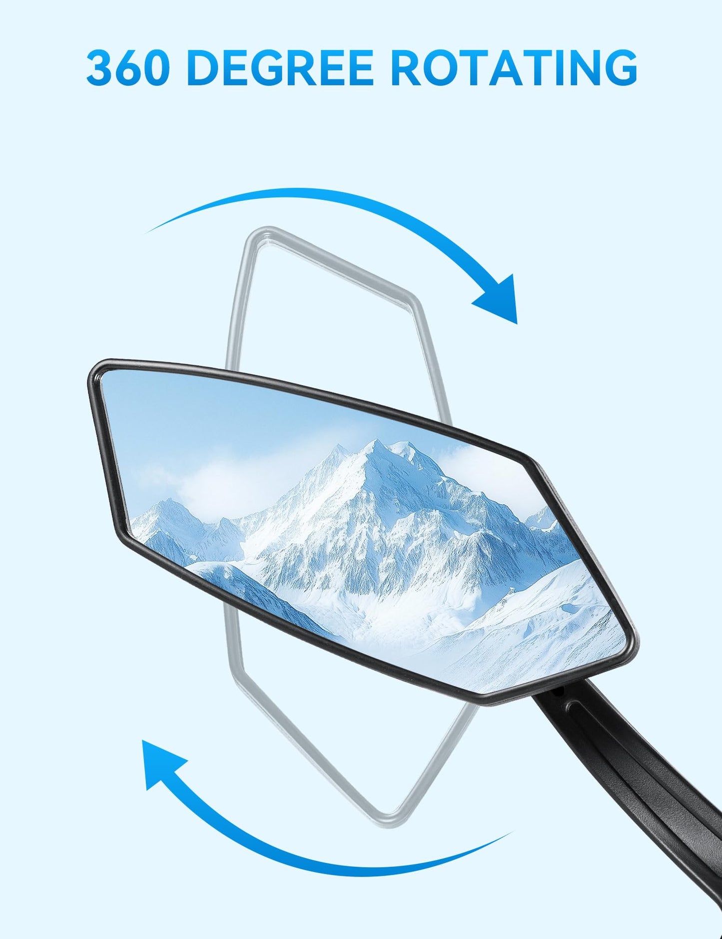 2pcs Bike Mirror Handlebar Mount 360° Adjustable, Wide Rear View Mirror Bicycle Mirrors for Handlebars with Scratch Resistant Glass, Bike Rear View Mirror for Scooter, Motorcycle, Bike Accessory
