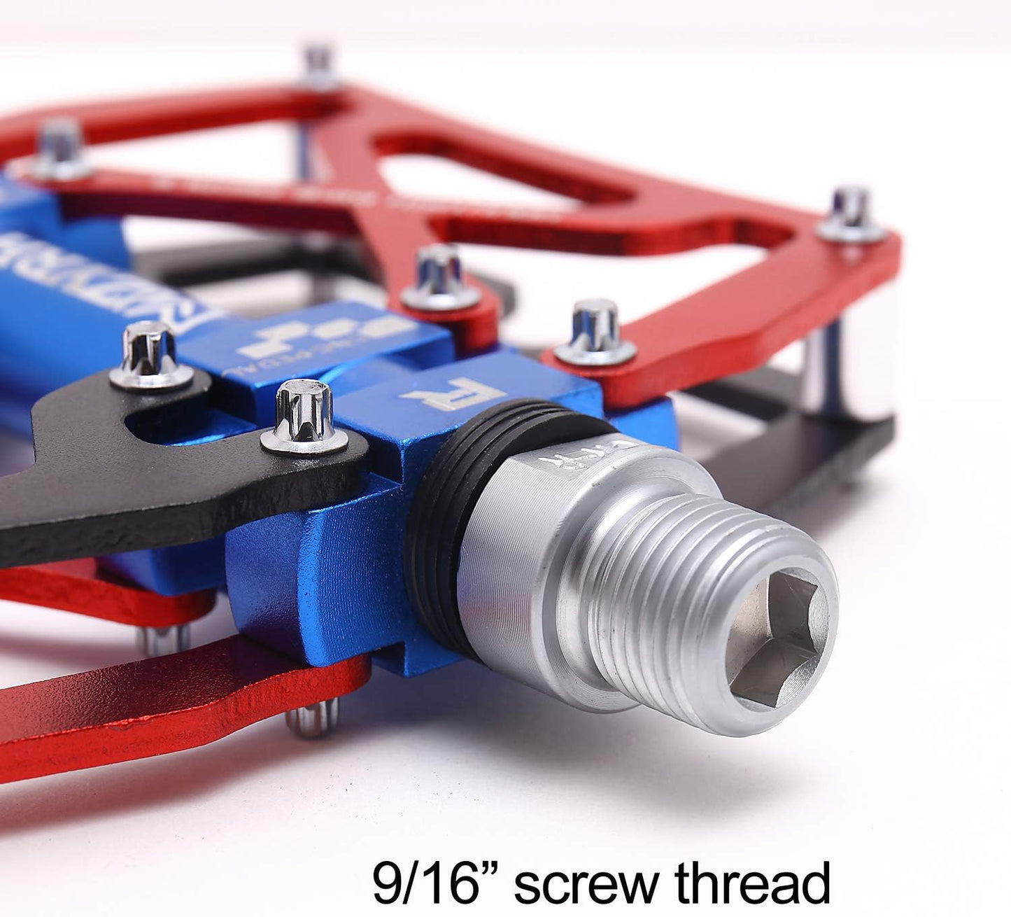 Mountain Bike Pedals, Ultra Strong Colorful CNC Machined 9/16" Cycling Sealed 3 Bearing Pedals