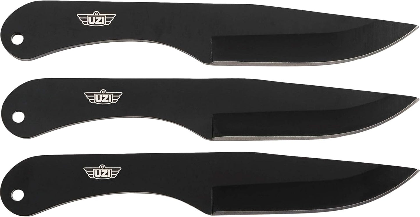 Uzi UZK-FDR-009 Covert Folding Knife with Straight Edge Stainless Steel Blade and Aluminum Handle with Metal Clip and Spring Assist, Survivor Tool, for Outdoor Trips, Camping, Fishing, Hunting, Black