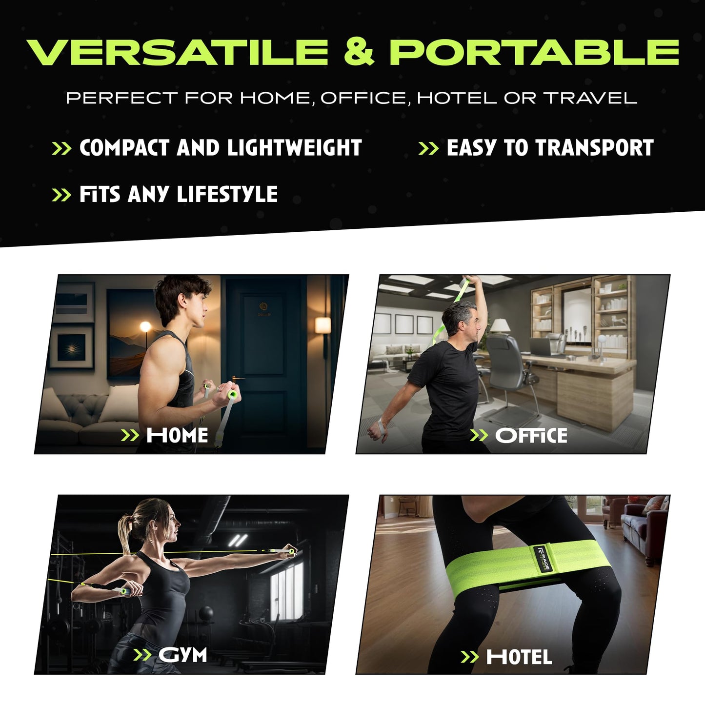 Ex Kit Home Gym Equipment with Carry Bag - 10Pcs Resistance Bands Kit with Handles, Door Anchor, Jump Rope, Booty Bands & More – Full Body Workout Bands Set for Strength, Cardio & Flexibility