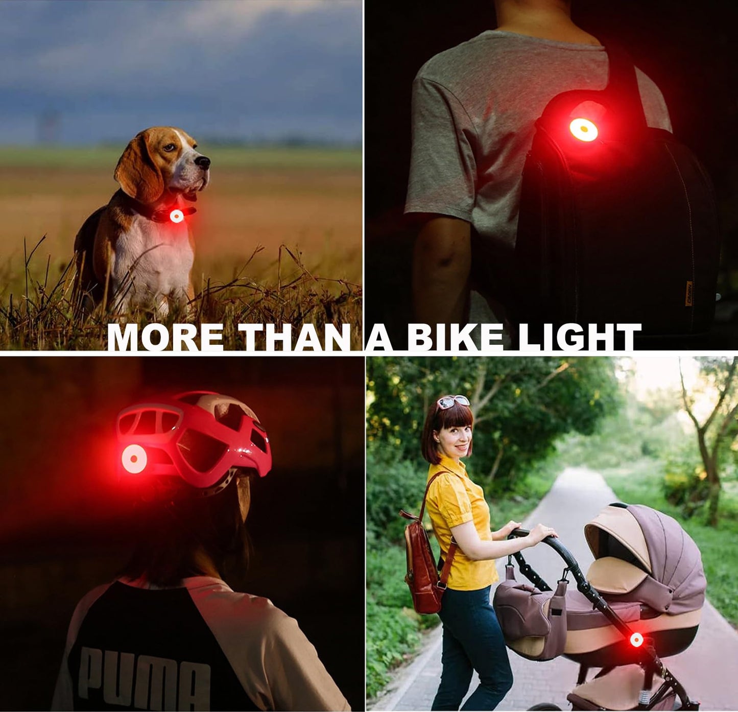 AaiLucky Bike Tail Light, LED Bicycle Rear Light for Night Riding, Rechargeable Helmet Warning Light, Adults Kids Cycling Scooter Accessories, 5 Lighting Mode & 56H Running Time, Waterproof