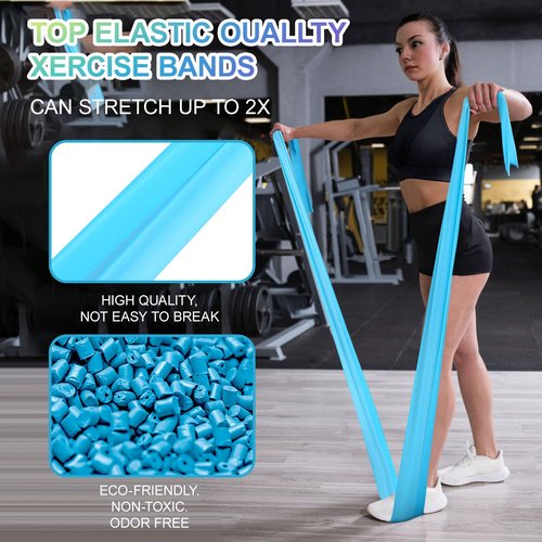 Resistance Bands, Exercise Bands for Physical Therapy, Elastic Bands for Home Exercise, Resistance Band for Physical Therapy, Stretch, Recovery, Pilates, Strength Training and Yoga Starter Set