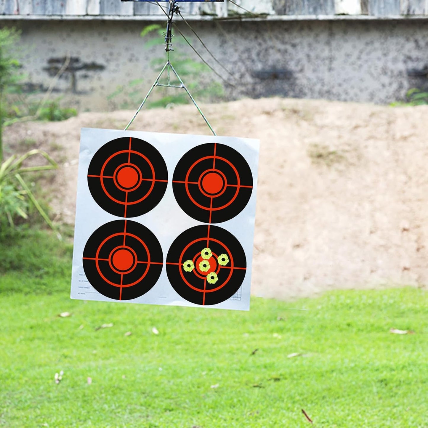 Splatter Target Stickers, 3" Reactive Paper Targets, 250/500 Pcs Adhesive Shooting Targets with Fluorescent Yellow Impact for BB Gun, Pellet Gun, Airsoft, Rifle Shooting Practice