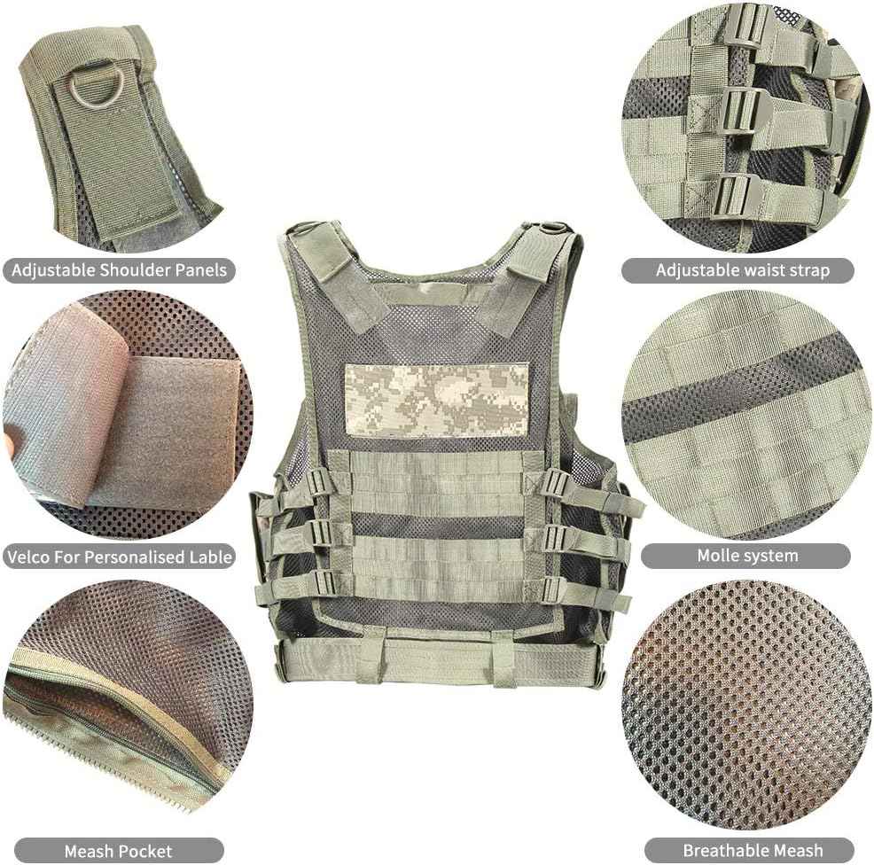 YAKEDA Tactical Vest for Adults - Ultra-Light, Breathable Airsoft Training Gear
