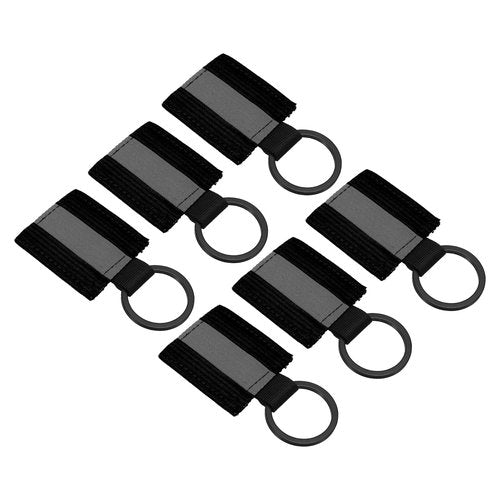 PATIKIL Reflective Keychain Tags, 6 Pack Reflective Zipper Pulls Nylon Keychain High Visibility Reflectors Tags for Backpack Pendant Dog Collar, Black
