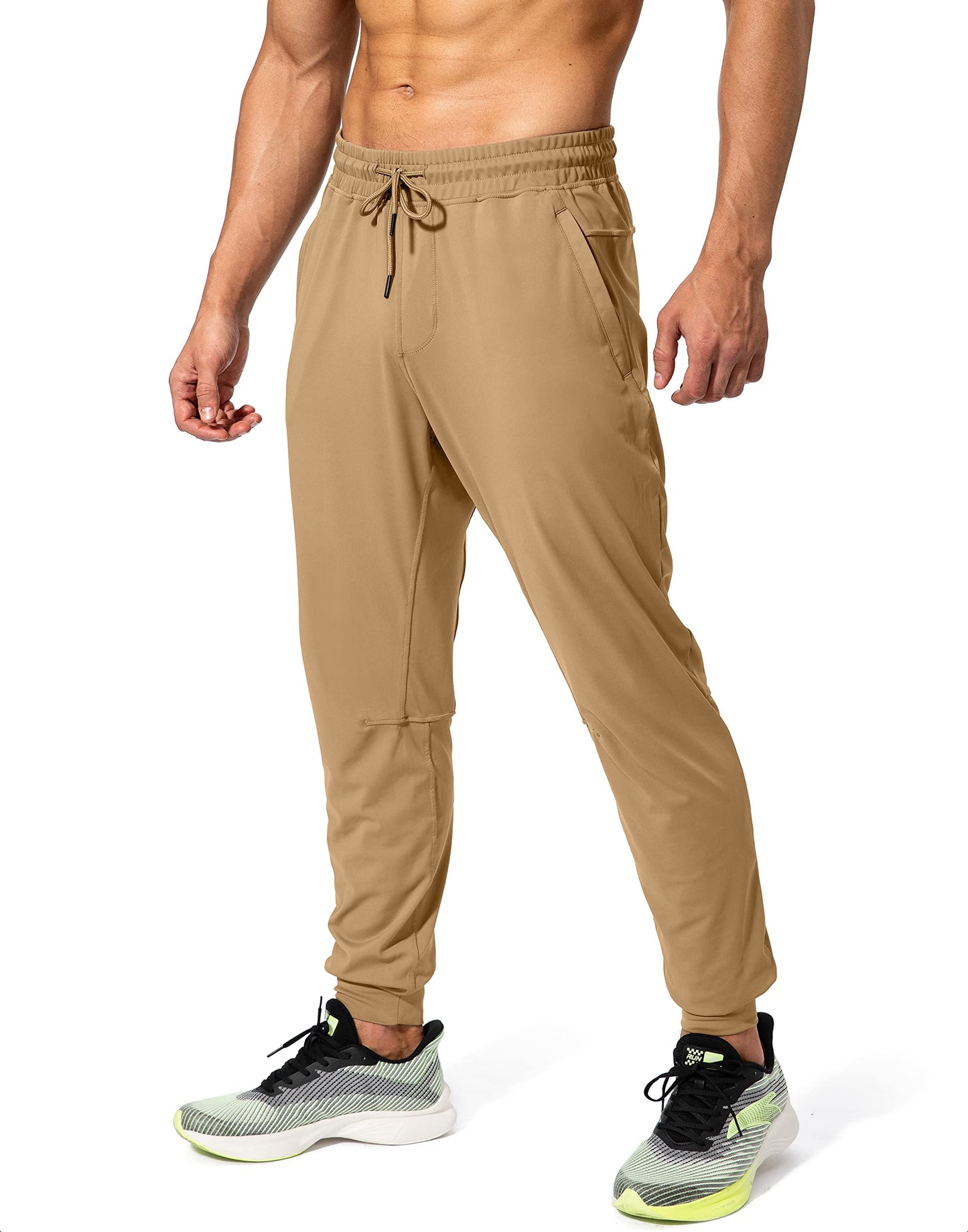 G Gradual Men's Sweatpants with Zipper Pockets Athletic Pants Traning Track Pants Joggers for Men Soccer, Running, Workout(Dark Khaki,XL)