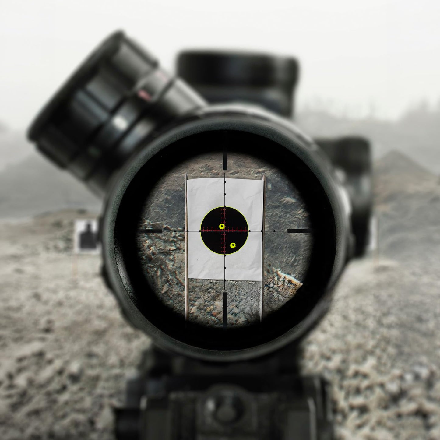 GearOZ Sight in Splatter Target 12'' Self Adhesive Recticle Shooting Targets for Shooting Range & Zeoring Scope, Instant Yellow Impact for BB Gun, Pellet Gun, Airsoft, Rifle Shooting Practice, 10PCS