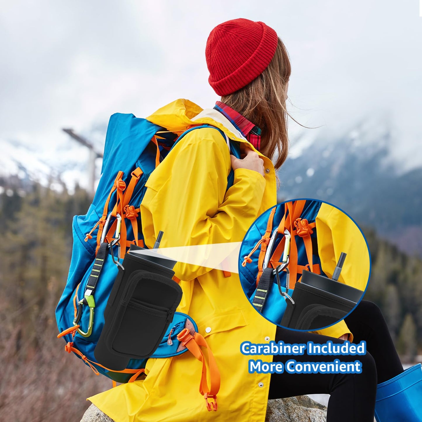 for Owala Stainless Steel Insulated Tumbler 40 oz, for Stanley 40 oz Tumbler, for Simple Modern 40 oz Tumbler,Water Bottle Cup Holder Cover Carrier Sling Bag with Strap, Pouch Pocket for Phone