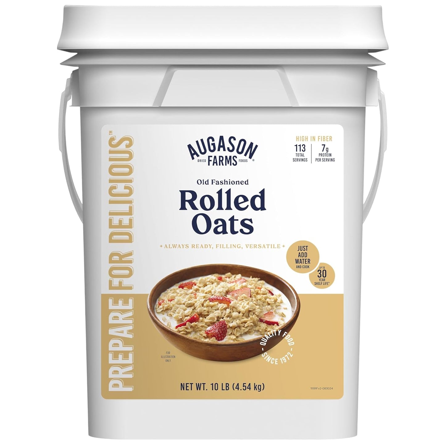 Augason Farms Regular Rolled Oats - 4-Gallon Emergency Food Supply, 113 Servings