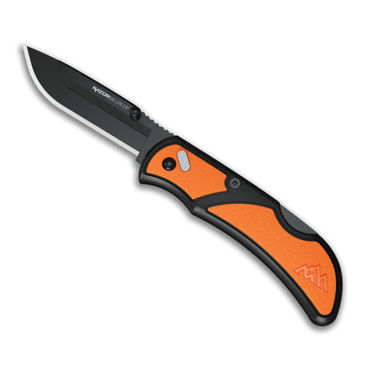 OUTDOOR EDGE Razor EDC Lite Folding Pocket Knife with Clip | Compact 2.5” Replaceable Blade Knife with RazorSafe Blades | Perfect Small Blade for Men, Women, Work & Camping (Orange, 2 Black Blades)