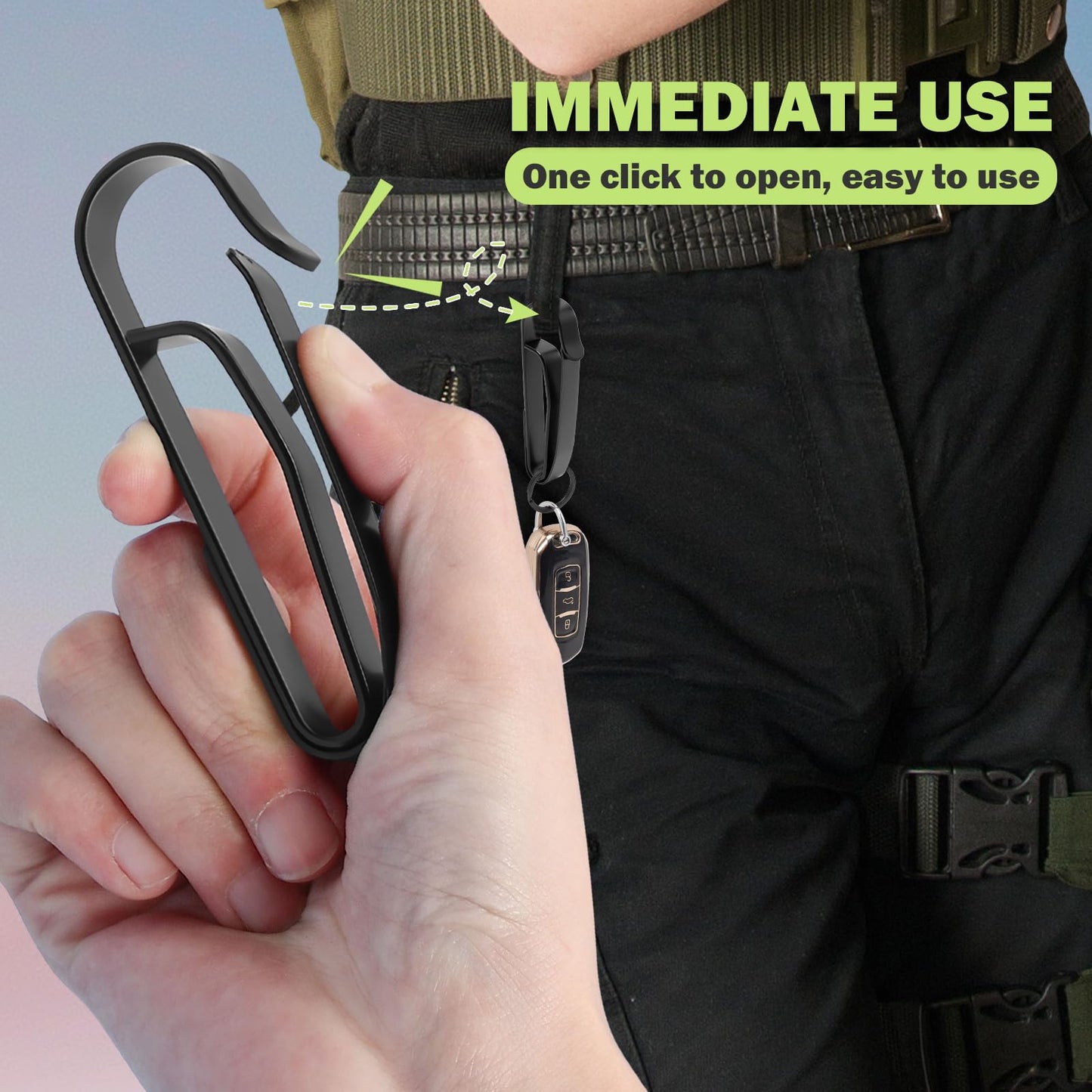 2PCS Duty Belt Key Holder, Quick Release With Ring, Premium Belt Clip for Police, Law Enforcement Agencies