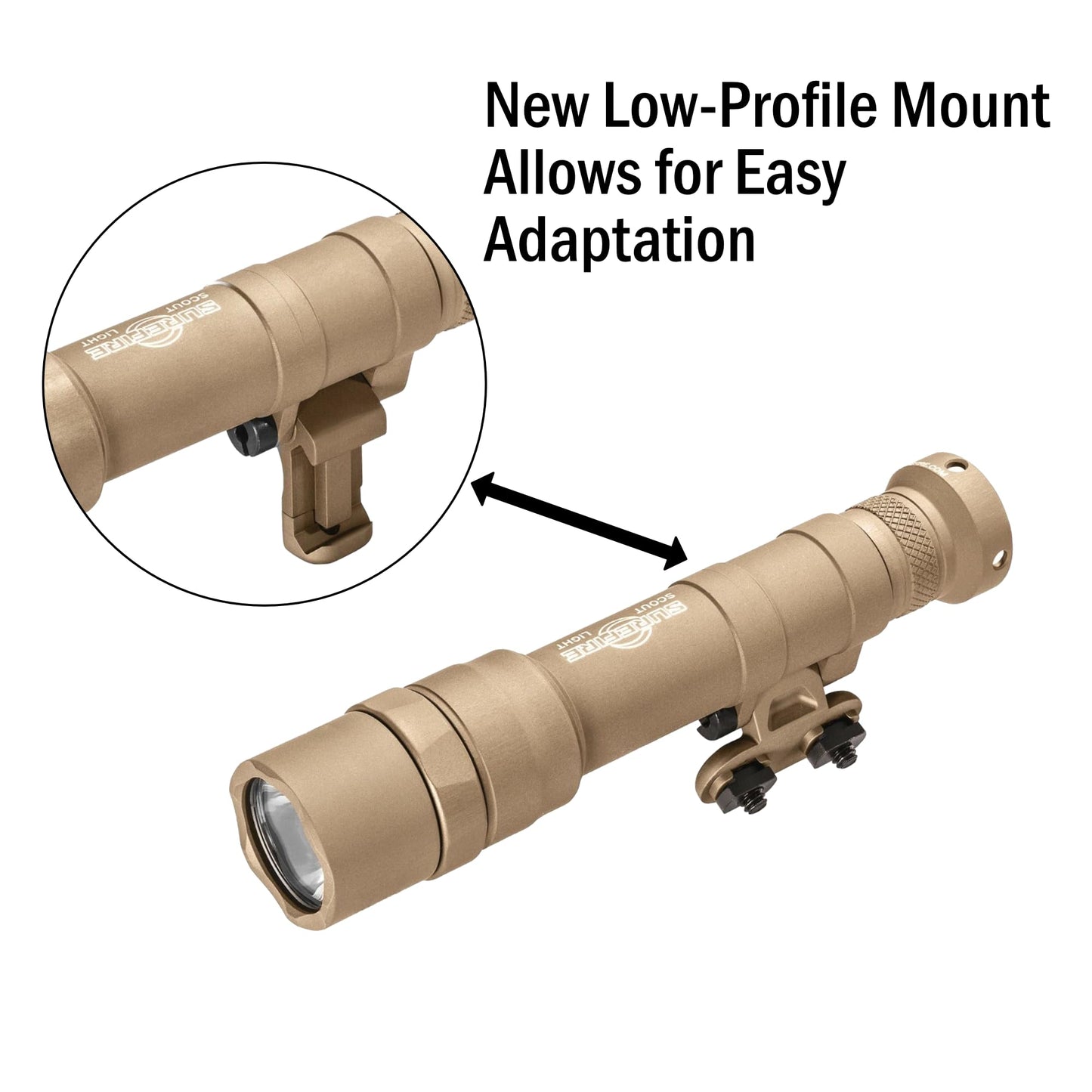 Sure Fire Dual Fuel Scoutlight Pro Tactical Light 1500 Lumen LED M640DF Tan Bundle with 4 Extra 123A Batteries and a Lightjunction Battery Box