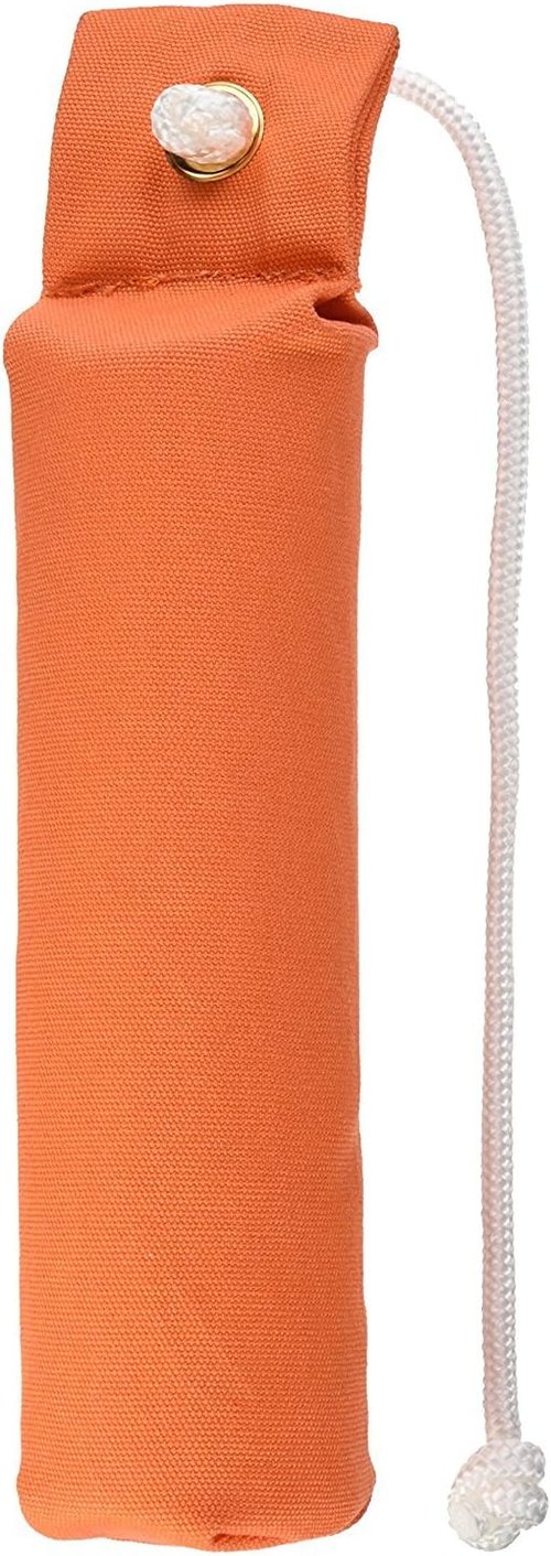 Canvas Dog Training Dummy - 2" x 9" - Orange - Heavy Duty, Scent-Absorbing Field Training Dummy