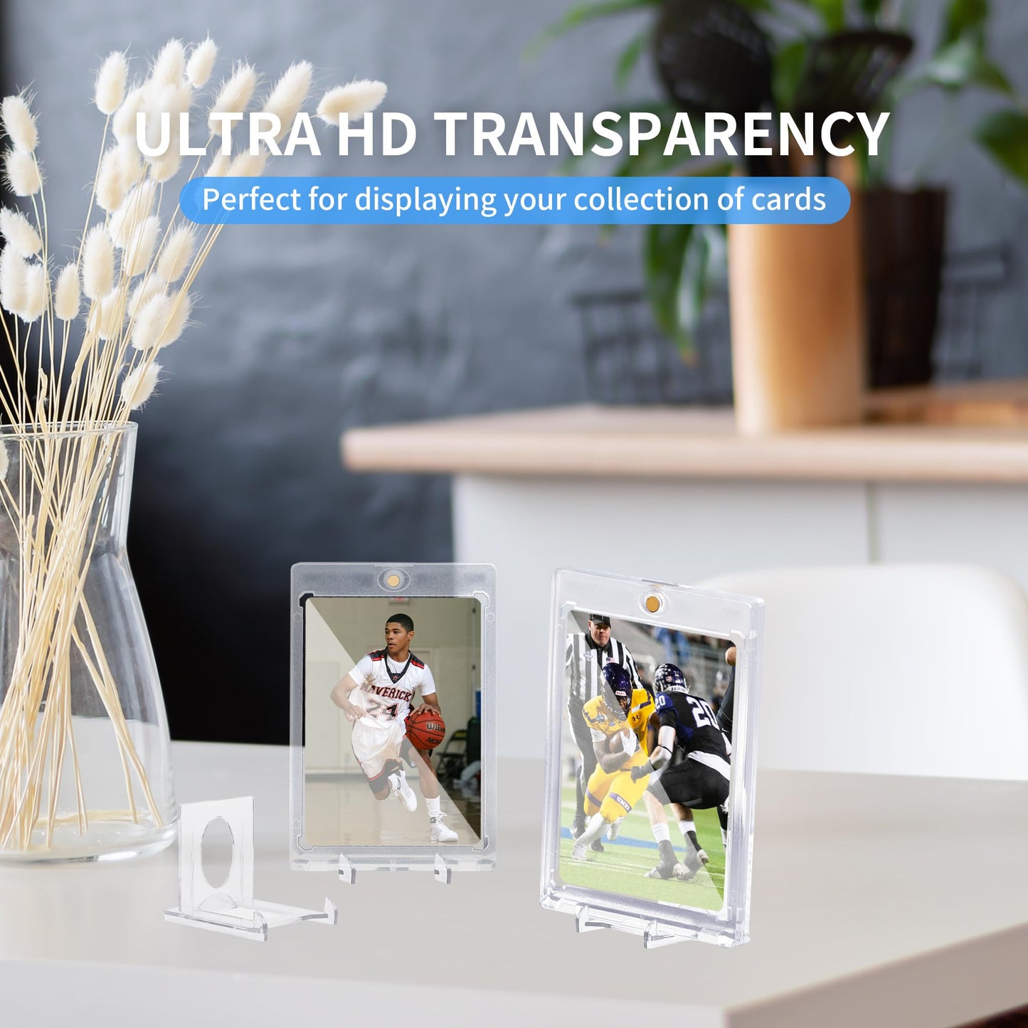 30+5 Magnetic Baseball Card Protector Display Stands, Hard Acrylic Cases, Fit Standard 35PT