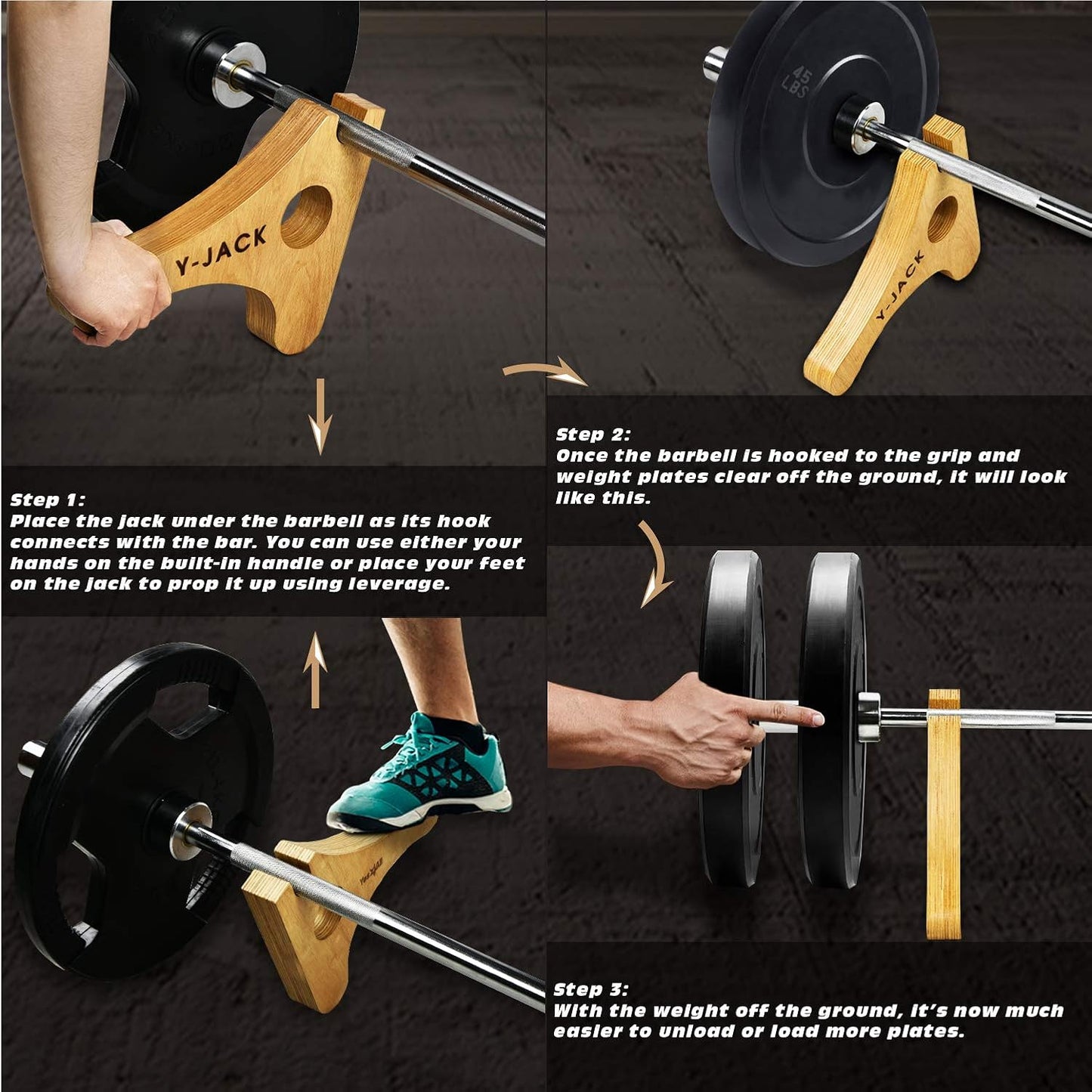 Yes4All Deadlift Jack/Barbell Stand – Holds 600lb Barbell Plates for Deadlift Exercise, Squat Wedge for Squat/Weight Training