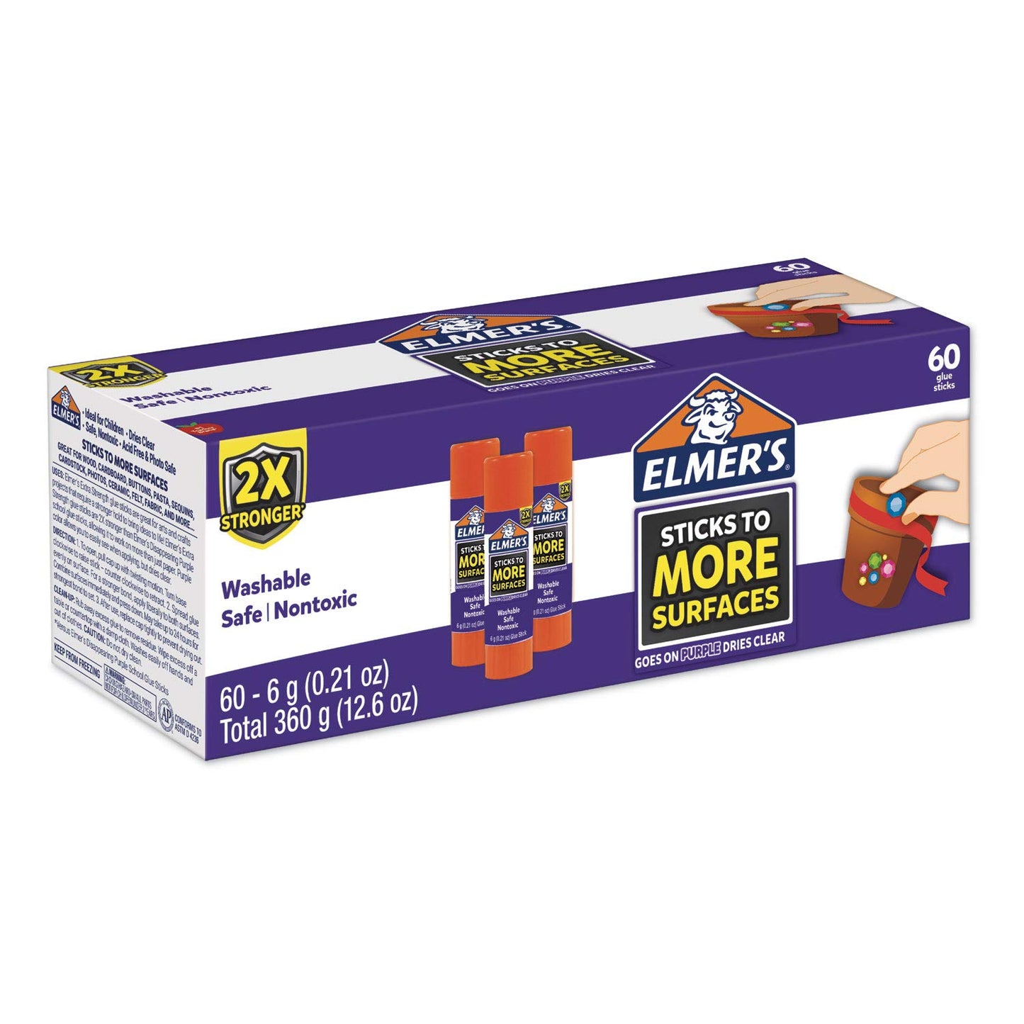 Elmer’s Extra Strength School Glue Sticks, Washable, 6 Grams, 4 Count