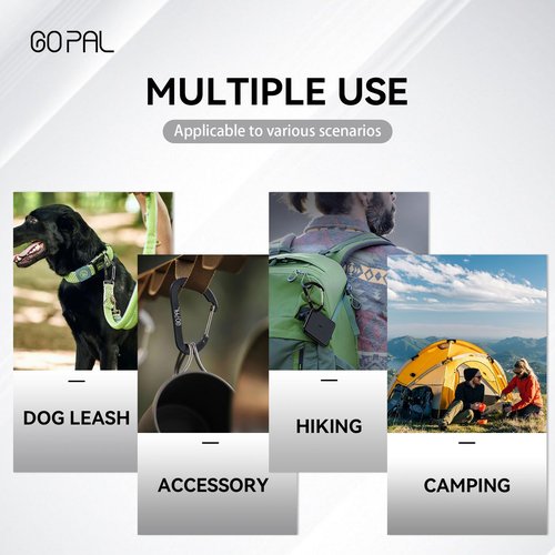 Black Carabiner Clip - 2.3" Small Carabiners Clips for Keys Water Bottle Dog Leash Camping Hiking Carabiners Keychain Clip Caribiner Hooks Aluminum Carbineers Mini Carabiner Clip 8PCS, GP02