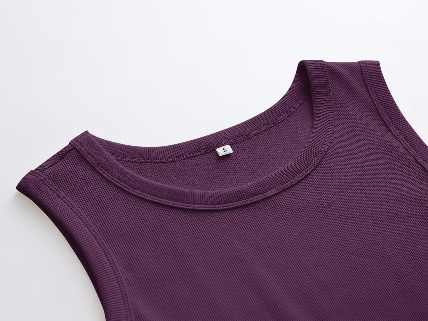 ANRABESS Womens Sleeveless High Neck Tank Tops Fashion Summer Casual Basic Slim Fit Ribbed Racerback Top Shirt Clothes Dark Purple XX-Large