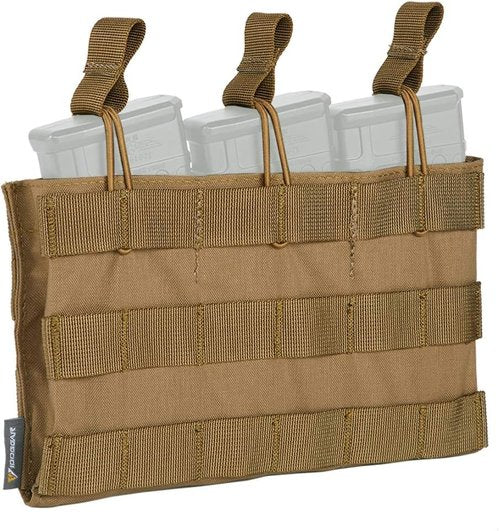 IDOGEAR Open-Top Triple Mag Pouch 5.56mm MOLLE Mag Pouch Multi-Purpose Magazine Holder for Outdoor Sports