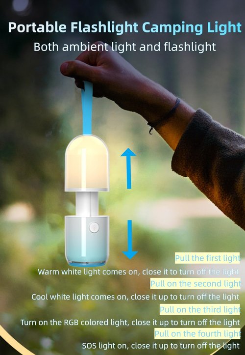 Yaindhi LED Flashlights -Camping Lantern Rechargeable Mini Camping Flashlights with 5 Modes, Powerful and Bright for Outdoor Use Power Outages, Hiking, Hurricane, Emergency, Home