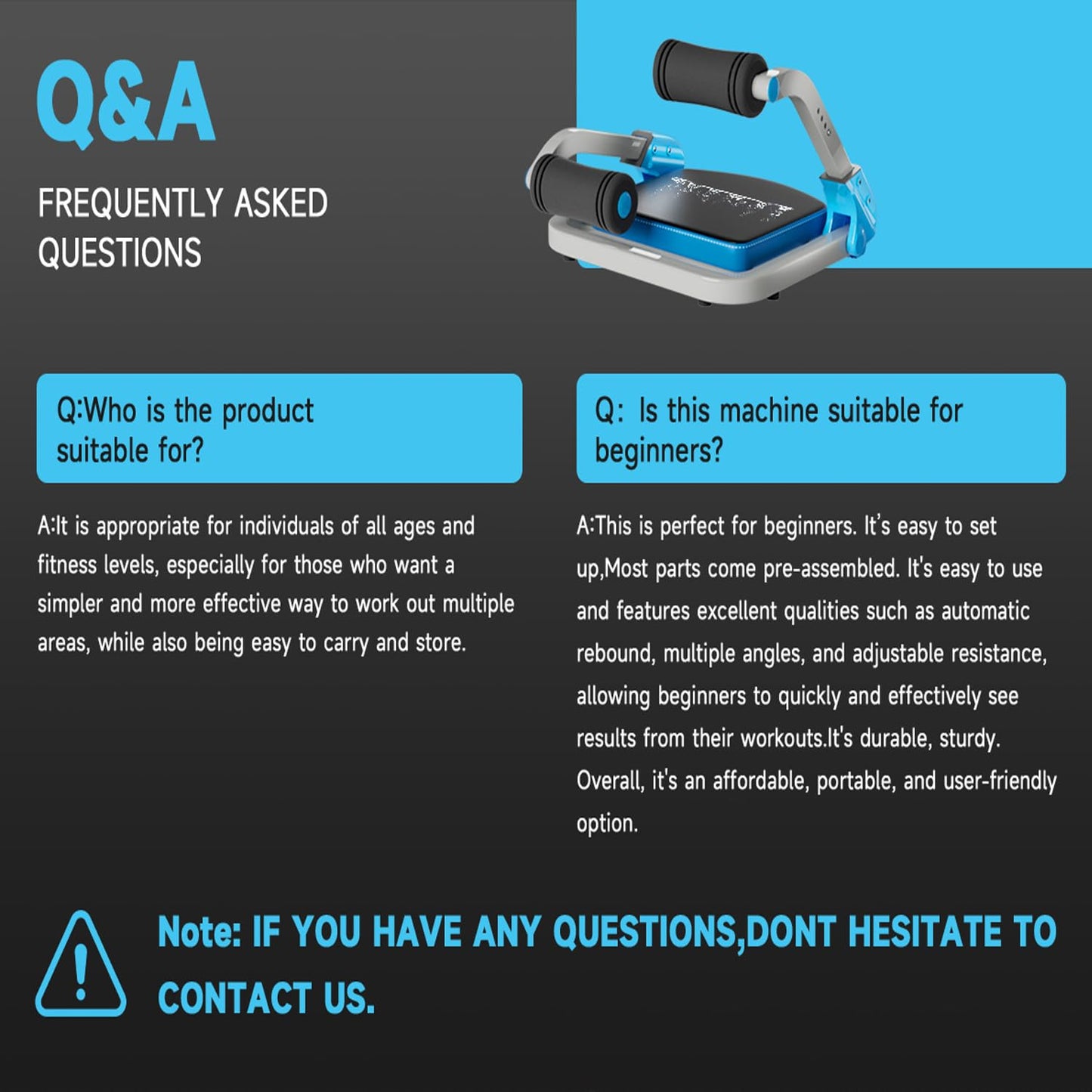 Ab Trainer/Crunch Machine, Ab Workout Equipment, 4 Adjustable Resistance, Sit Up Machine for Stomach Workout, 350 LBS Weight Capacity, Automatic Rebound,Fitness Equipment for Home