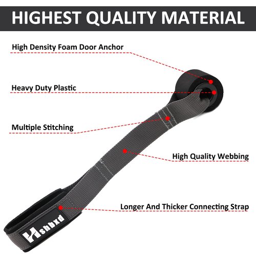 Door Anchor for Resistance Bands, Extra Large Heavy Duty Door Anchor Strap, Physical Therapy, Home Workout Equipment (black)