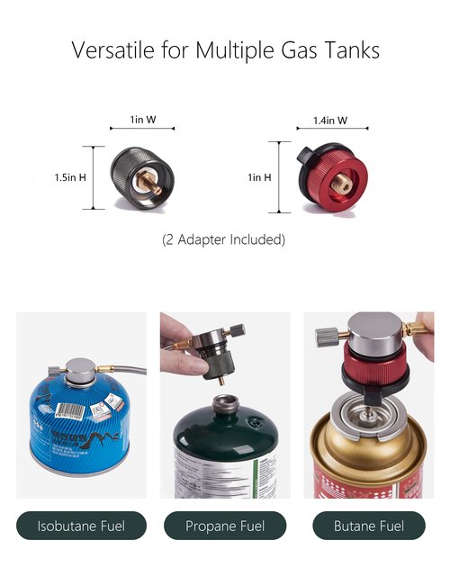 CretFine 6800W Windproof Camping Stove with Adapters, Foldable Backpacking Triple Burner with Portable Case, Piezo Ignition, Compatible with Propane, Butane, and Isobutane for Hiking, Camp Cooking