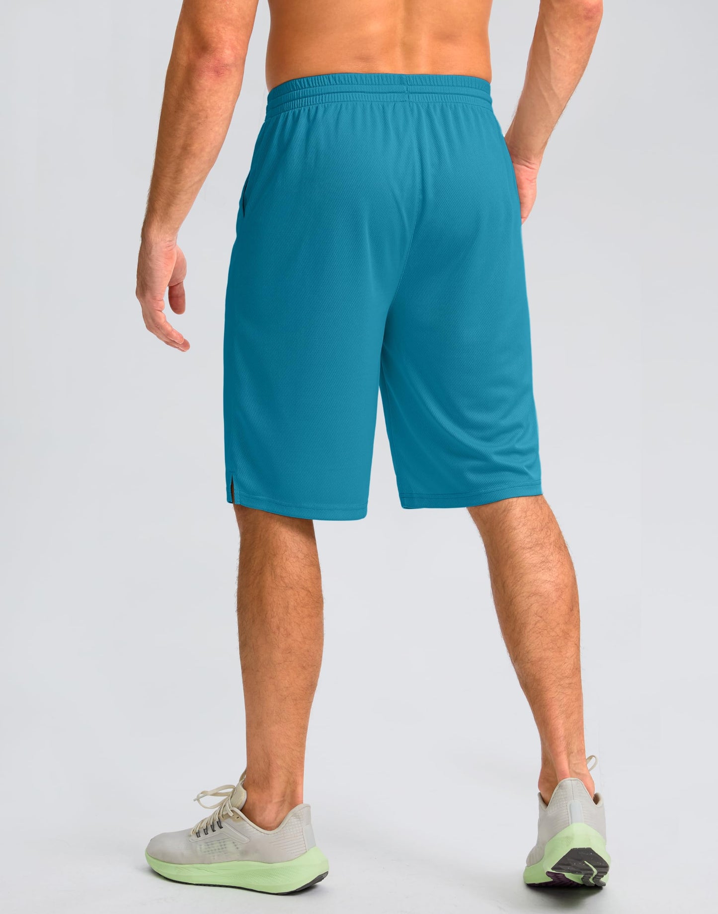 G Gradual Men's Athletic Shorts with Pockets 9" / 11" Long Basketball Shorts Lightweight Quick Dry Gym Workout Shorts for Men(Lake Blue,XXL)