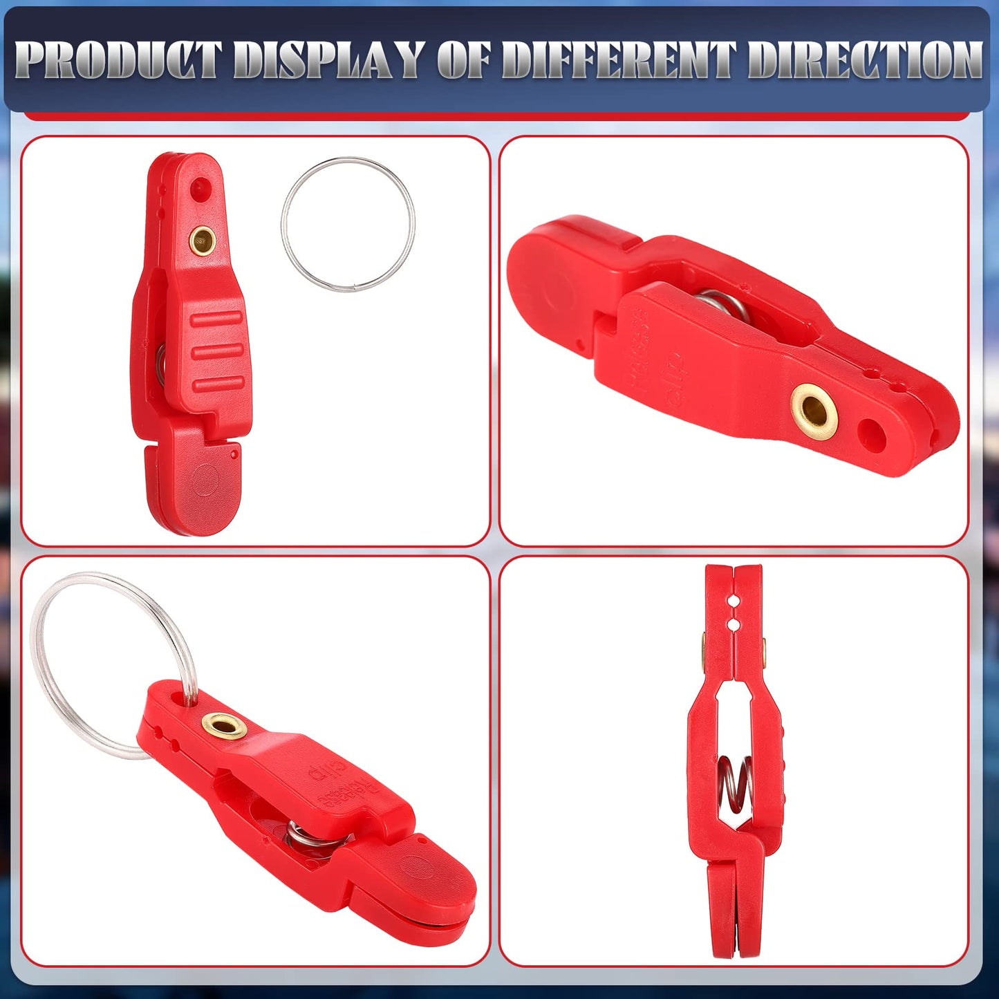 Honoson 20 Pieces Heavy Tension Snap Release Clips Padded Trolling Clips with Key Ring for Weight Planer Board Offshore Kites Downrigger Fishing(Red,Classic)