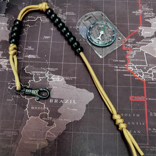 BSGB 2pcs Ranger Pace Count Beads Army Ranger Pace Beads Cord Counter Beads Distance Counter Trail Counter Hiking Beads for Compass Land Navigation Orienteering Kit Camping Hiking Outdoor (15 inches)