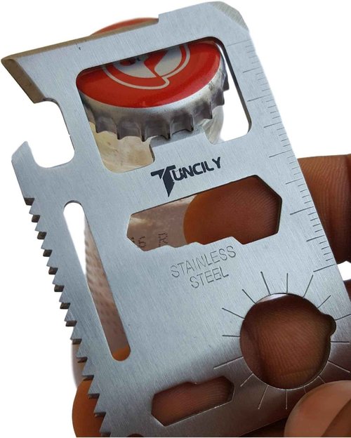 11-in-1 Survival Credit Card Multitool - Silver Wallet Tool, Tactical Utility & Bottle Opener | Perfect Gift for Any Occasion