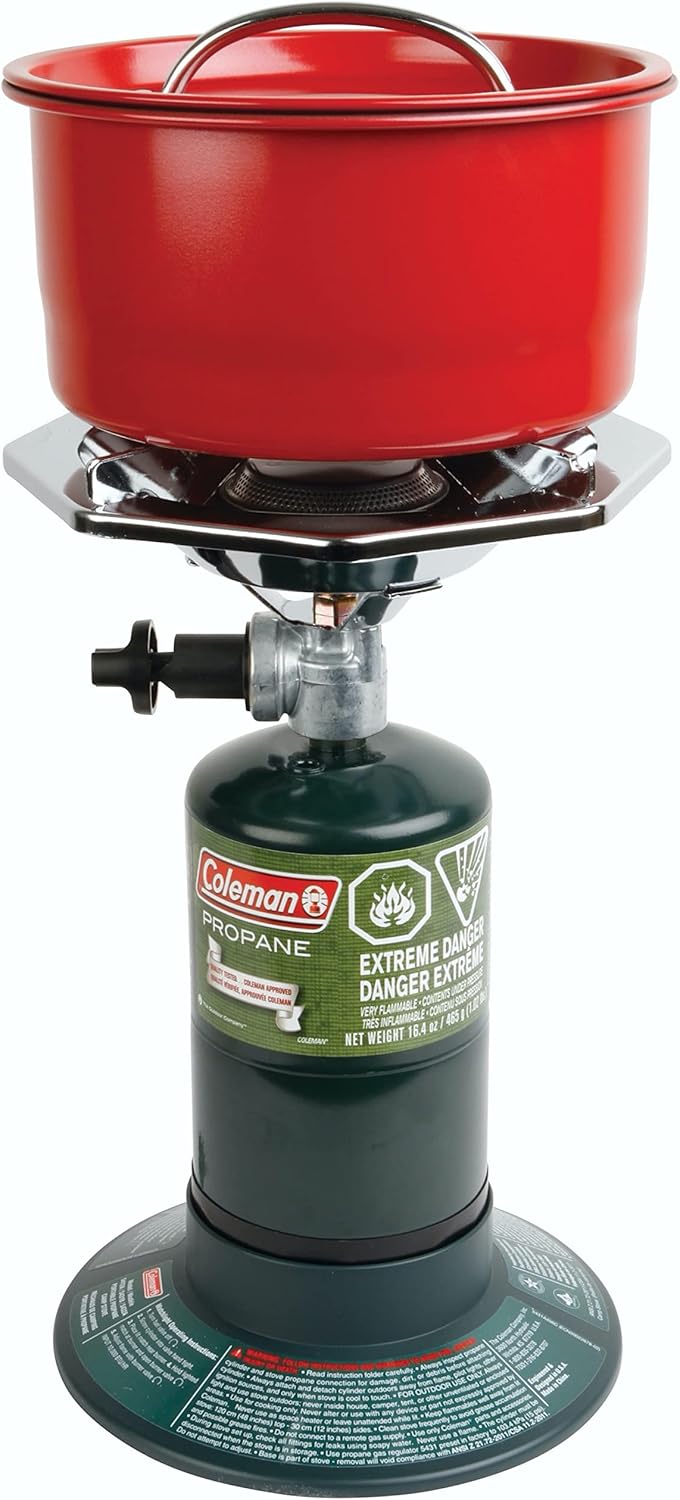Coleman BottleTop Propane Stove with Adjustable Burner, Portable Camping/Backpacking Cooker with 7650 BTUs of Power for Camping, Tailgating, Grilling, & More