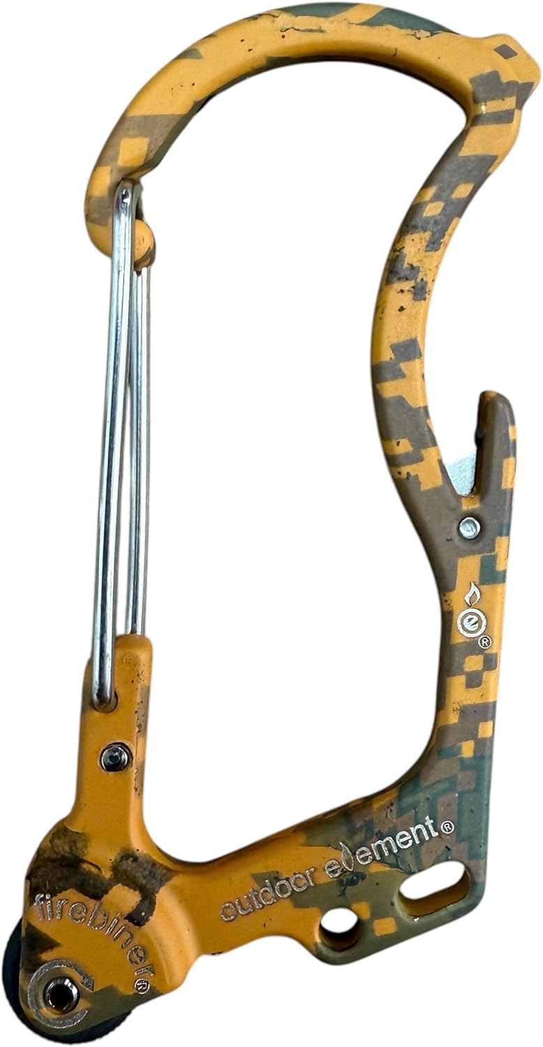 Firebiner 6-in-1 Fire-Starting Carabiner EDC Emergency Multitool -Keychain,Utility Blade,Bottle Opener,& More